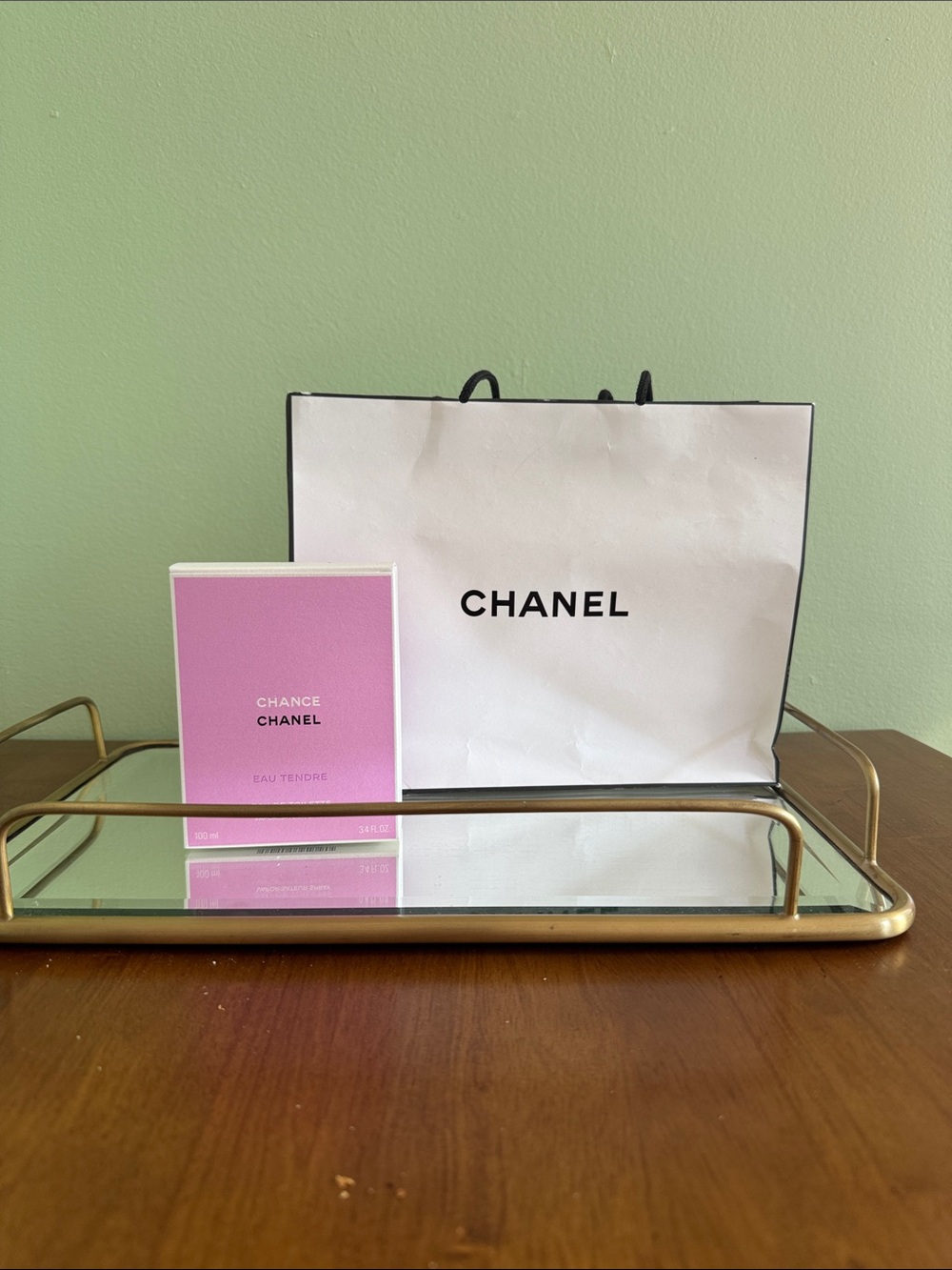 Chanel gift bag and perfume box